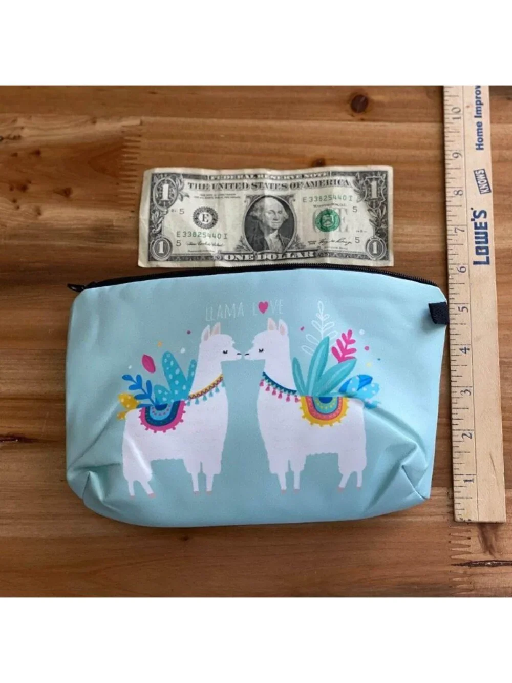 Small Llama Love Zipper Cosmetic Bag Makeup Bag Pouch Travel Bag Alpaca Bag